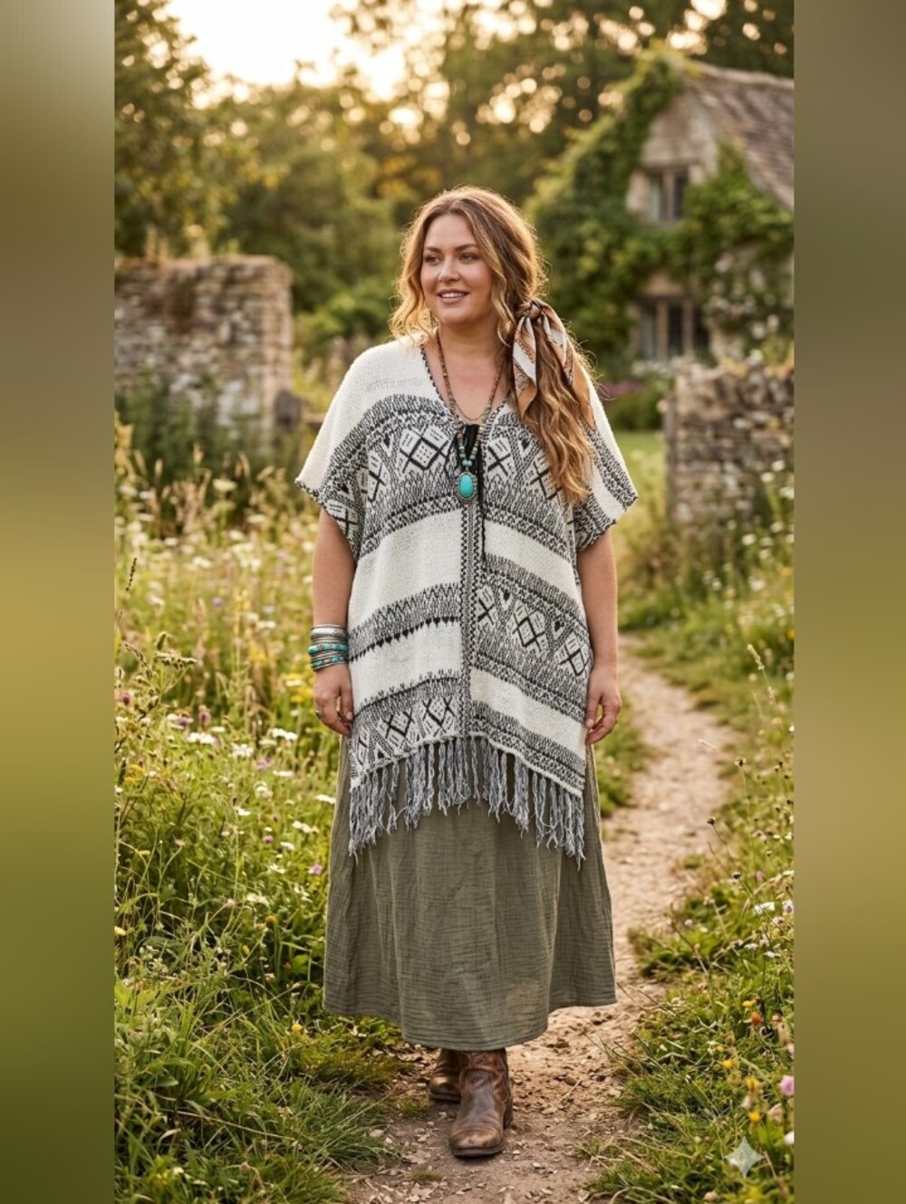 Boho Poncho Medium Size